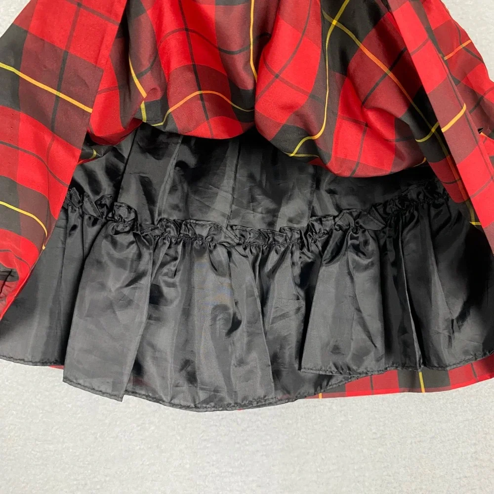 Ralph Lauren Tartan Plaid Bow Sash‎ Holiday Party Dress Toddler Girls 18M Red